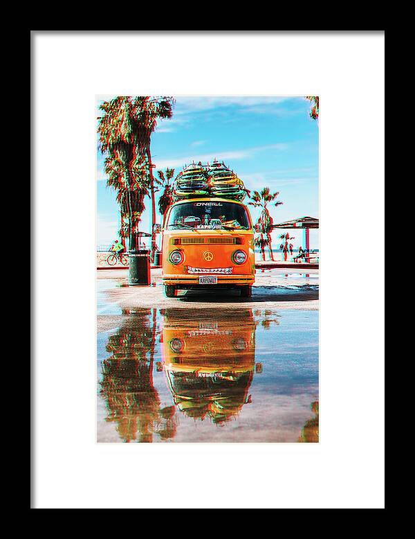 Bus Framed Print featuring the digital art Summer Time #71 by TintoDesigns