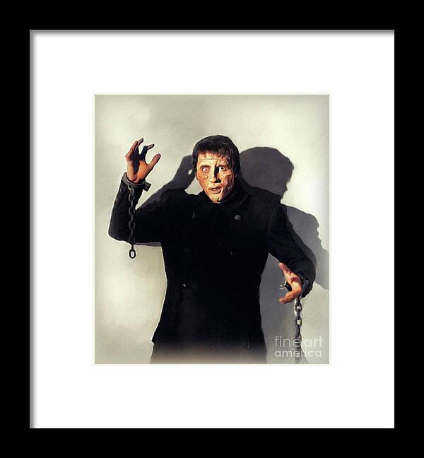 Christopher Framed Print featuring the painting Christopher Lee, Vintage Actor #8 by Esoterica Art Agency