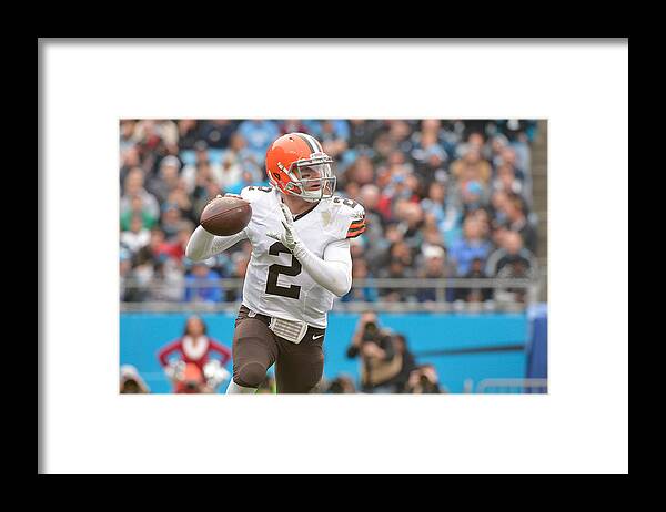 Carolina Panthers Framed Print featuring the photograph Cleveland Browns v Carolina Panthers by Grant Halverson