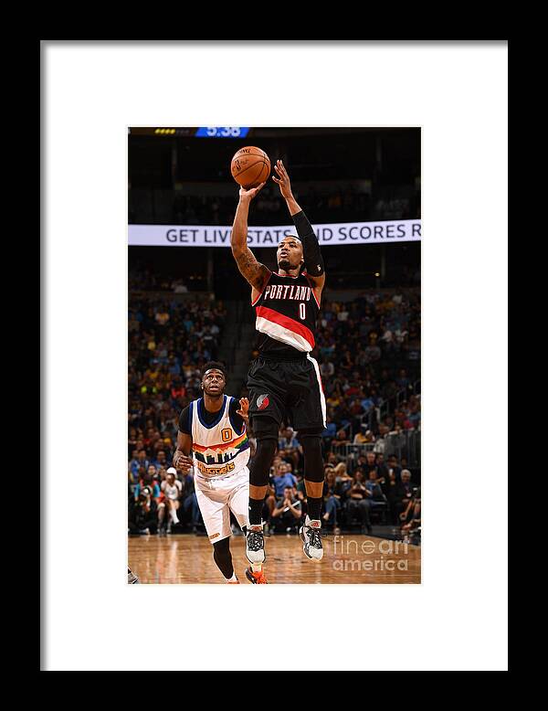 Nba Pro Basketball Framed Print featuring the photograph Damian Lillard by Garrett Ellwood