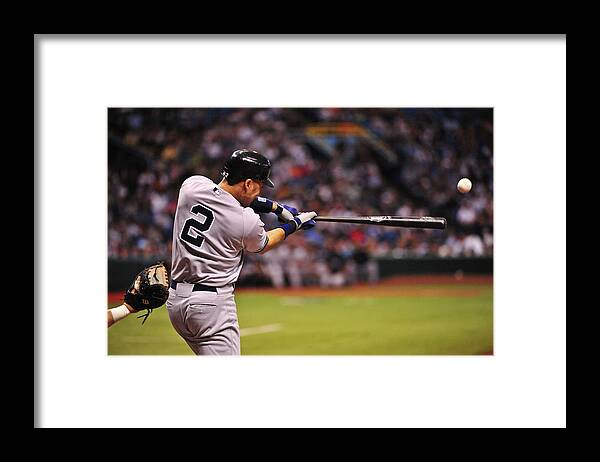 People Framed Print featuring the photograph Derek Jeter #8 by Ronald C. Modra/sports Imagery