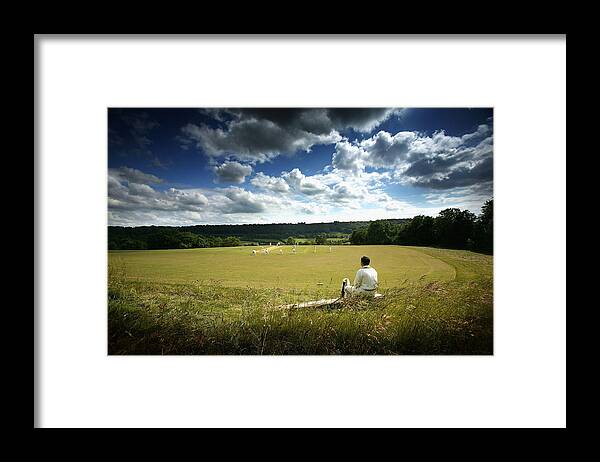 England Framed Print featuring the photograph From The Boundary's Edge - Village Cricket #8 by Laurence Griffiths