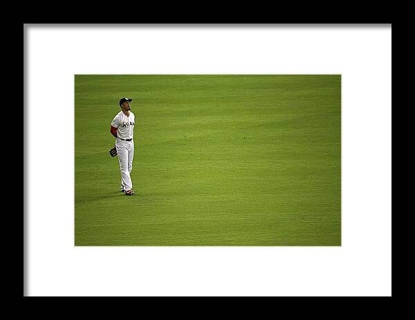 People Framed Print featuring the photograph Giancarlo Stanton #8 by Mike Ehrmann