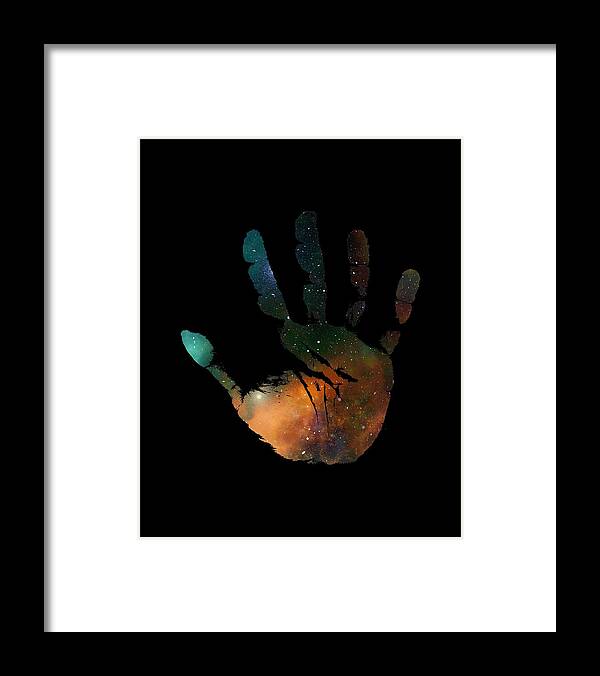 Hand Print Framed Print featuring the digital art Hand Palm Print #8 by CalNyto