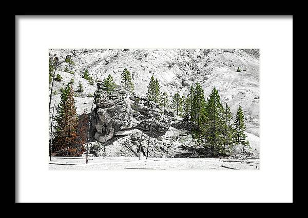 Outdoors Framed Print featuring the photograph Mammoth Hot Springs in Yellowstone National Park. USA #8 by Alex Grichenko