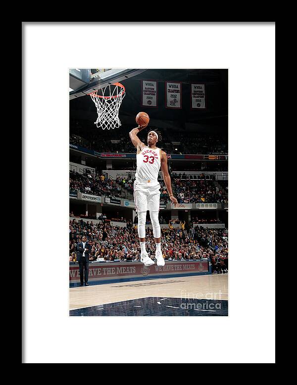 Nba Pro Basketball Framed Print featuring the photograph Myles Turner by Ron Hoskins