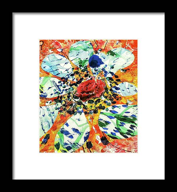 Collage Framed Print featuring the painting Untitled #8 by Karen Lillard