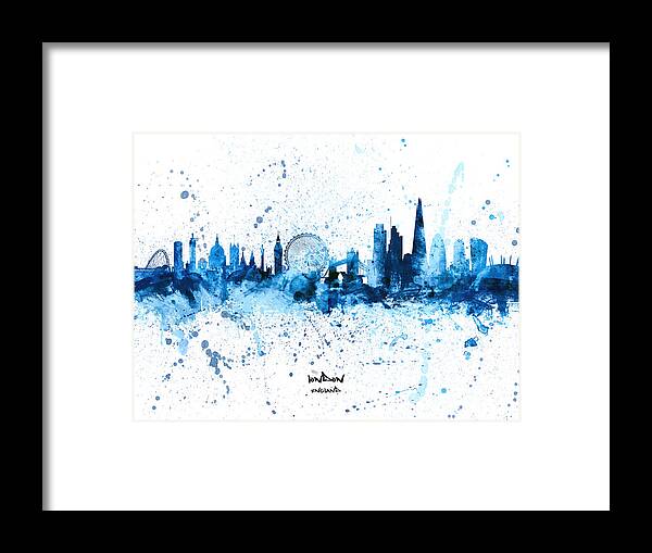 London Framed Print featuring the digital art London England Skyline #80 by Michael Tompsett