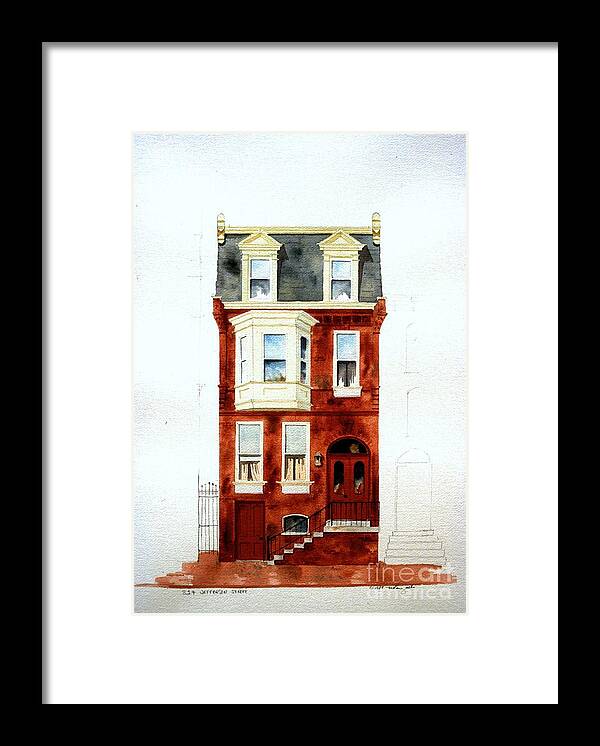 Watercolor Framed Print featuring the painting 824 Jefferson St. by William Renzulli