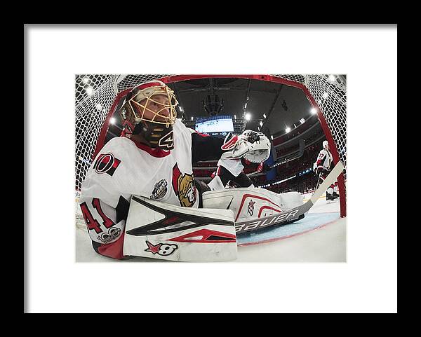 People Framed Print featuring the photograph 2017 SAP NHL Global Series - Ottawa Senators v Colorado Avalanche #9 by Nils Petter Nilsson/Ombrello
