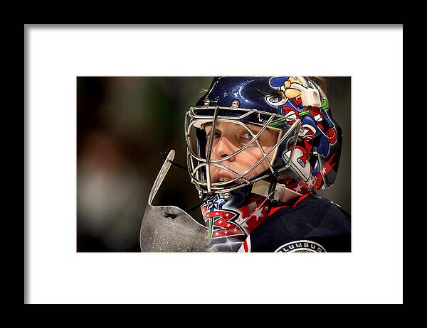 Columbus Blue Jackets Framed Print featuring the photograph Columbus Blue Jackets v Colorado Avalanche #9 by Doug Pensinger