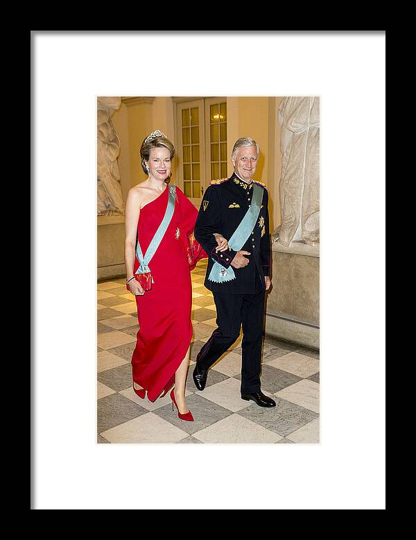 Event Framed Print featuring the photograph Crown Prince Frederik of Denmark Holds Gala Banquet At Christiansborg Palace #9 by Patrick van Katwijk