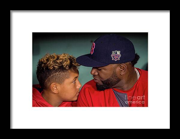 People Framed Print featuring the photograph David Ortiz by Billie Weiss/boston Red Sox