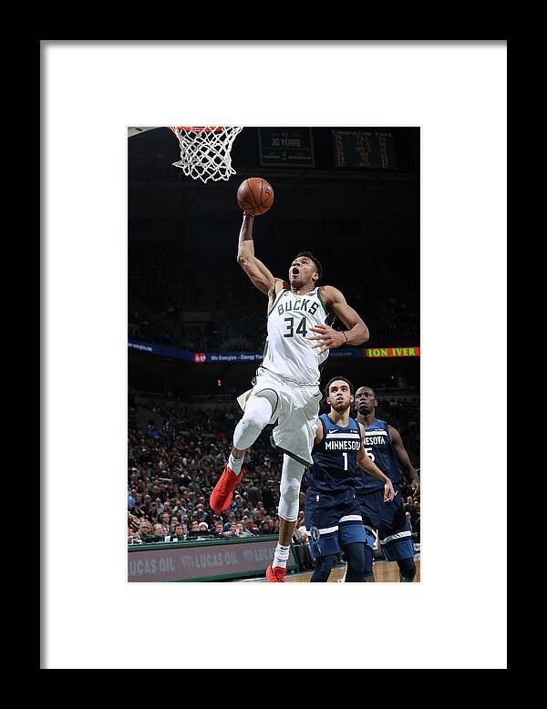 Giannis Antetokounmpo Framed Print featuring the photograph Giannis Antetokounmpo #9 by Gary Dineen