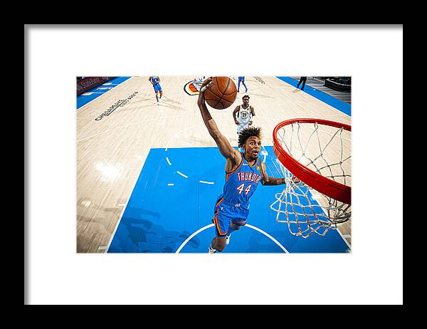 Nba Pro Basketball Framed Print featuring the photograph Indiana Pacers v Oklahoma City Thunder by Zach Beeker