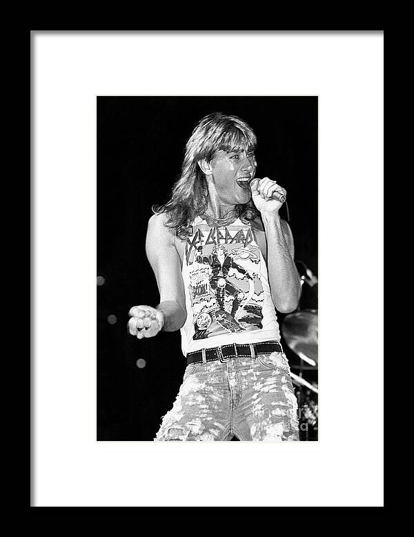 Lead Singer Framed Print featuring the photograph Joe Elliott - Def Leppard #22 by Concert Photos