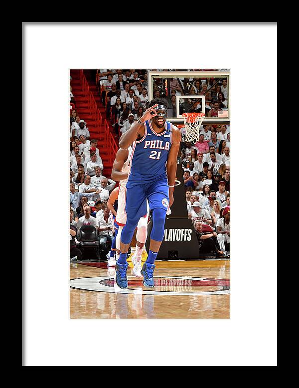 Playoffs Framed Print featuring the photograph Joel Embiid #9 by Jesse D. Garrabrant