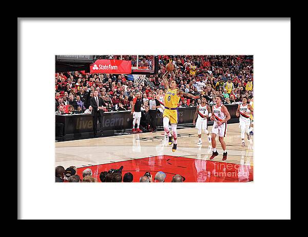 Kyle Kuzma Framed Print featuring the photograph Kyle Kuzma #9 by Andrew D. Bernstein