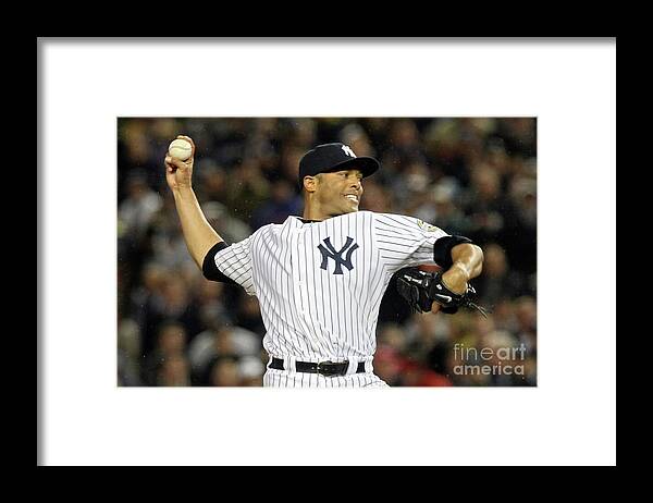 American League Baseball Framed Print featuring the photograph Mariano Rivera #9 by Nick Laham