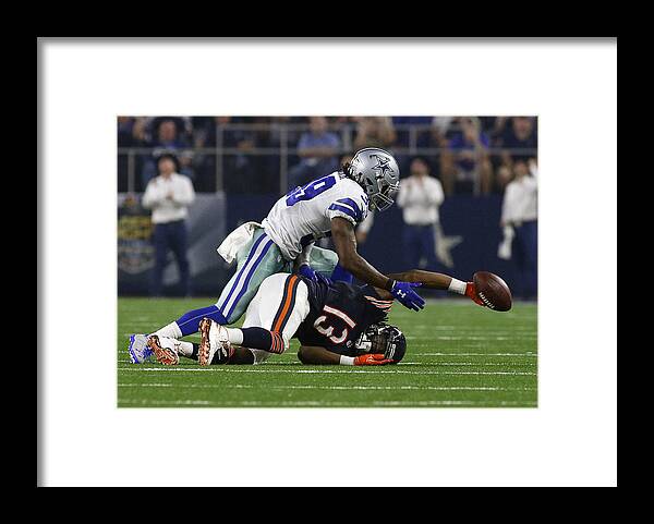 Brandon Carr Framed Print featuring the photograph NFL: SEP 25 Bears at Cowboys #9 by Icon Sportswire