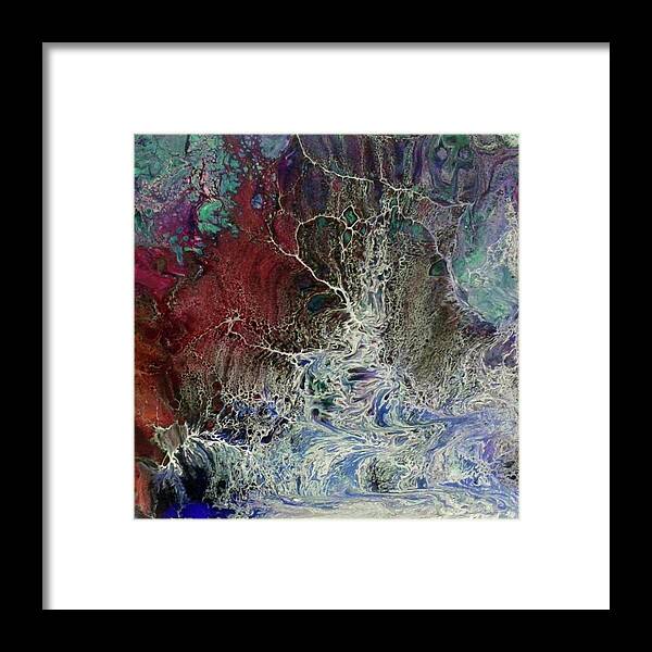 Pour Framed Print featuring the painting Untitled #10 by Karen Lillard