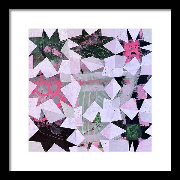 Abstract Framed Print featuring the painting Stardoms by Cyndie Katz