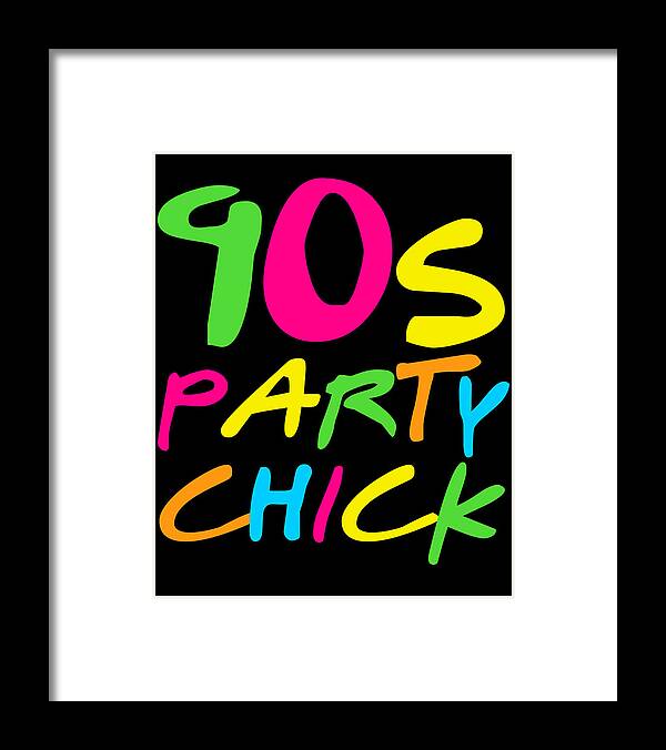 Retro Framed Print featuring the digital art 90s Party Chick by Flippin Sweet Gear