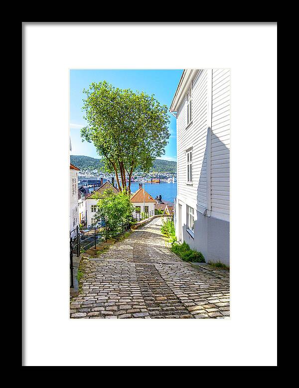 Town Framed Print featuring the photograph A Bergen Neighborhood by W Chris Fooshee