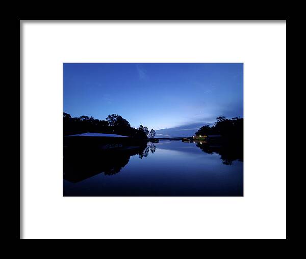 Dawn Framed Print featuring the photograph A Blue And Bluer Lake Morn by Ed Williams