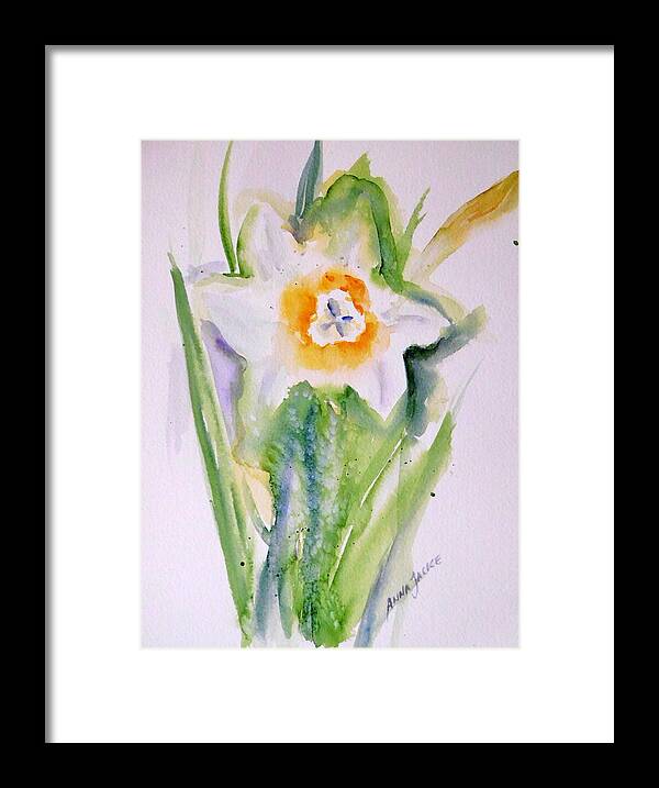 Daffodils Framed Print featuring the painting A Breath of Spring by Anna Jacke