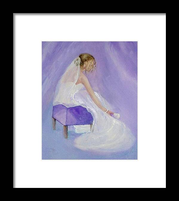 Bride Framed Print featuring the painting A Brides soft touch by Kelly Mills