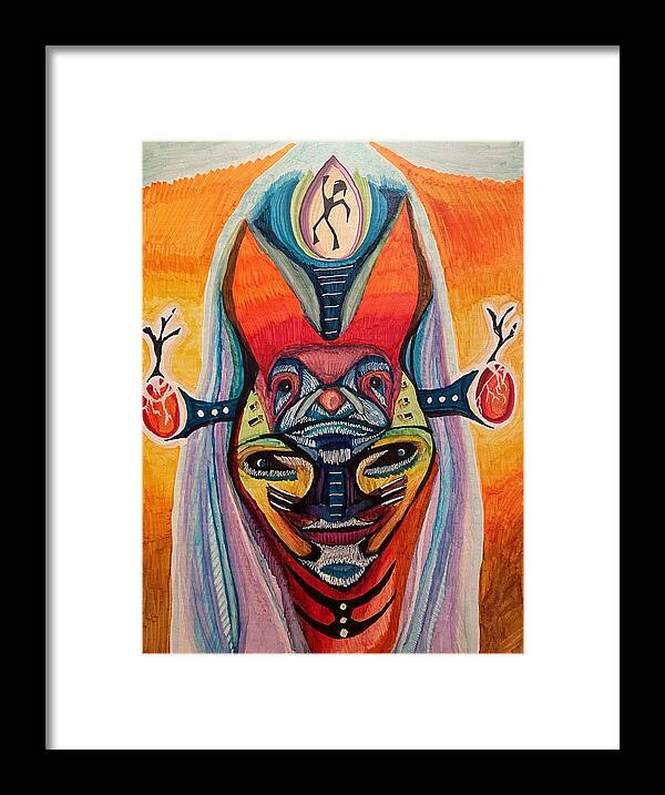 Cross Framed Print featuring the mixed media A Change in Character by Jeff Malderez