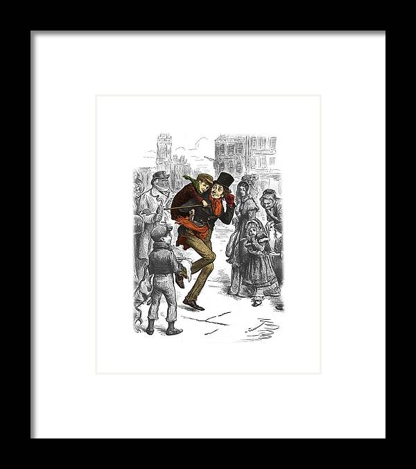 Tiny Tim Framed Print featuring the digital art A Christmas Carol, Tiny Tim by Madame Memento