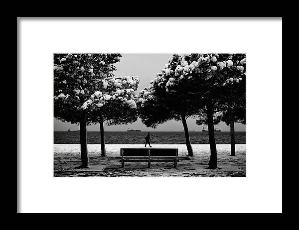 Black And White Framed Print featuring the photograph A city in white 1 by George Vlachos