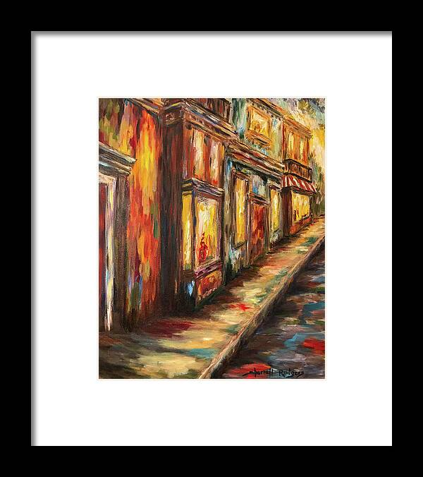 Paintings Framed Print featuring the painting A City Street by Sherrell Rodgers