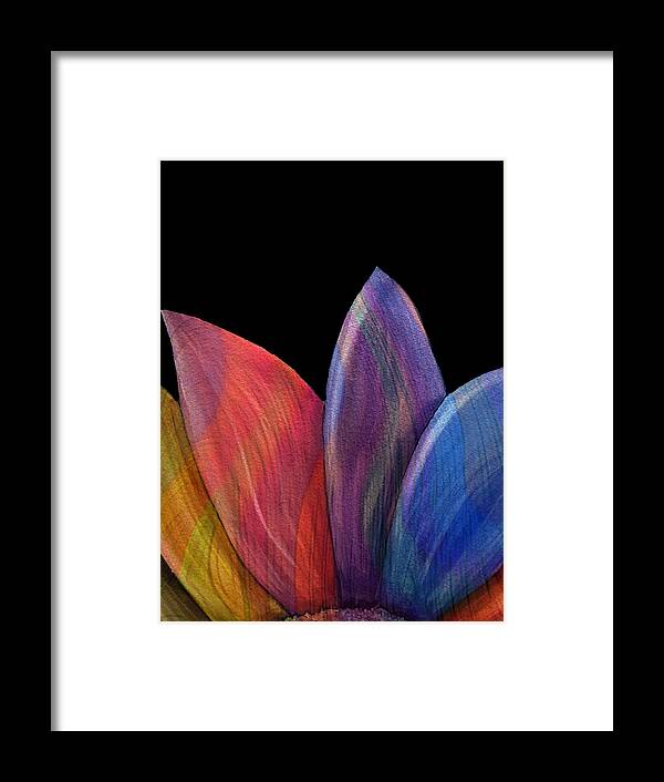 Abstract Framed Print featuring the digital art A Daisy's Elegance - Abstract by Ronald Mills