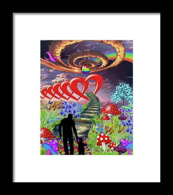 A Fathers Love Poem Framed Print featuring the digital art A Fathers Love Boundless Heart by Stephen Battel