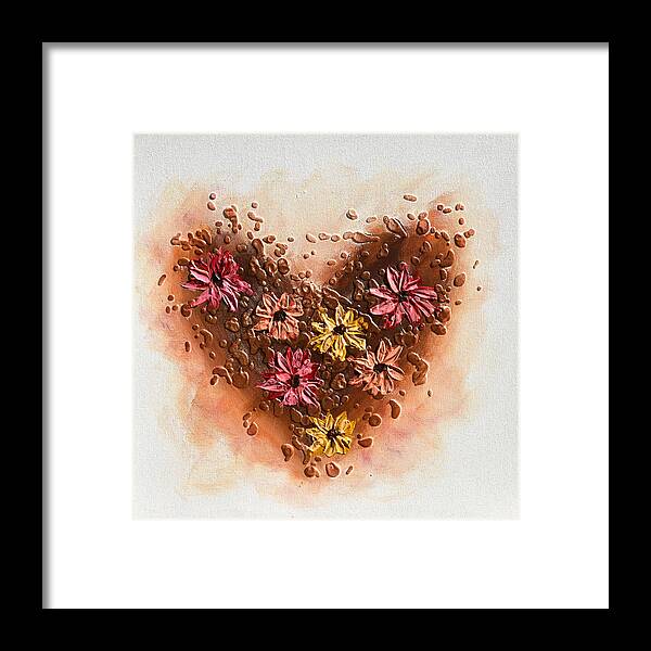 Heart Framed Print featuring the painting A floral Heart by Amanda Dagg