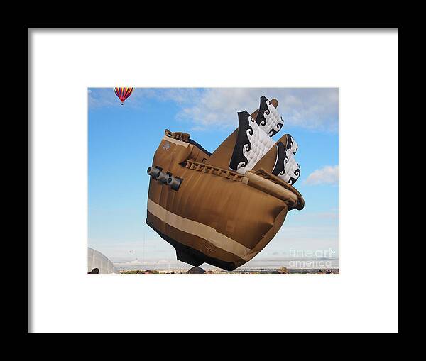 Albuquerque International Balloon Fiesta Framed Print featuring the photograph A Flying Boat at the Albuquerque International Hot Air Balloon Fiesta by L Bosco