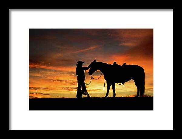 Horse Framed Print featuring the digital art A Girl's Best Friend by Nicole Wilde