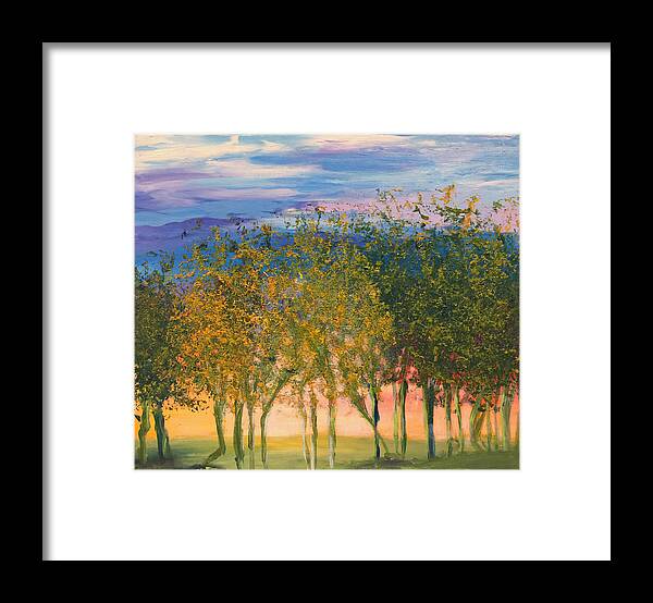 Trees Framed Print featuring the painting A Good Place To Be by Linda Bailey