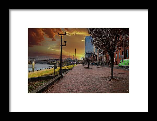 Road Framed Print featuring the photograph A Gorgeous Sunset in Nashville by Marcus Jones