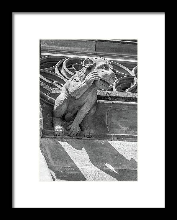 Architecture Framed Print featuring the photograph A Grotesque in Strasbourg - 5 by W Chris Fooshee