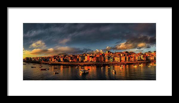 Galicia Framed Print featuring the photograph A Guarda Fishing port by Micah Offman
