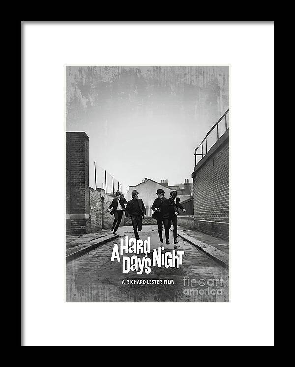 Movie Poster Framed Print featuring the digital art A Hard Day's Night by Bo Kev