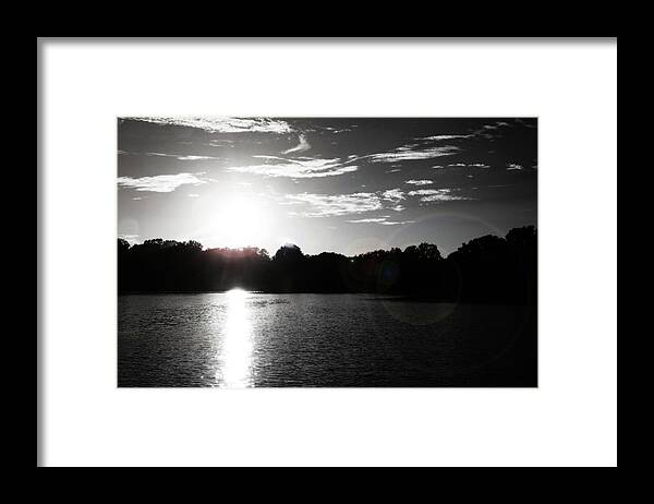 Black And White Framed Print featuring the photograph A Lake In Michigan by Simone Hester