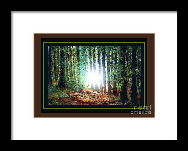  Framed Print featuring the photograph A Light in the Forest by Shirley Moravec