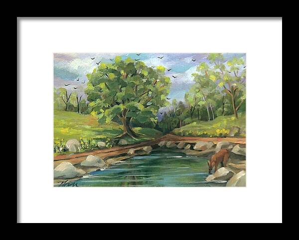Spring Framed Print featuring the painting A Little Spring by Nancy Griswold