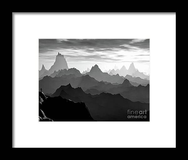 Travel Framed Print featuring the digital art A Long Hike by Phil Perkins