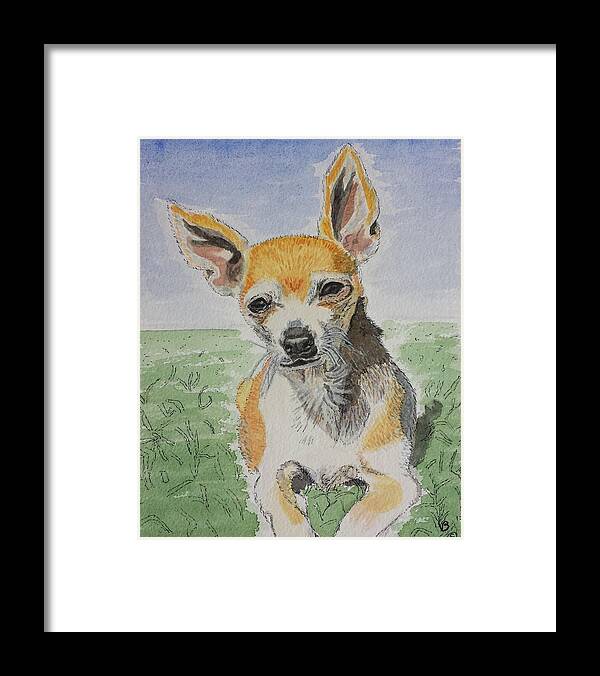Chihuahua Framed Print featuring the painting A Loving Friend by Vera Smith